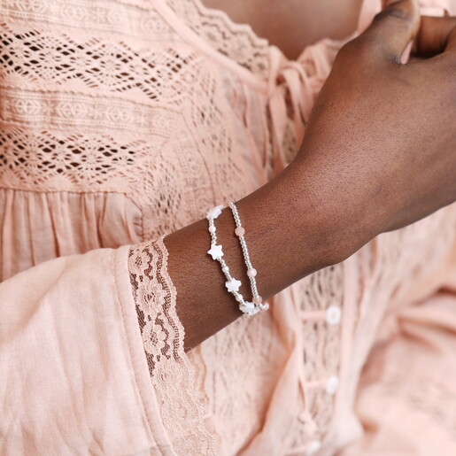 celestial beaded bracelets in silver