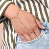 Stainless Steel Star Charm Hand Chain in Gold On Model