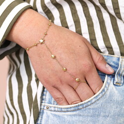 Stainless Steel Star Charm Hand Chain in Gold