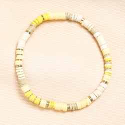 Yellow Disc Beaded Bracelet in Gold