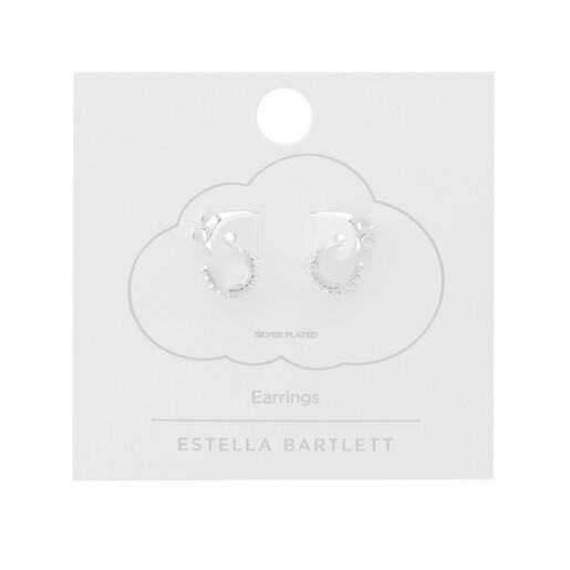 Estella Bartlett Heart Double Illusion Hoop Earrings in Silver
