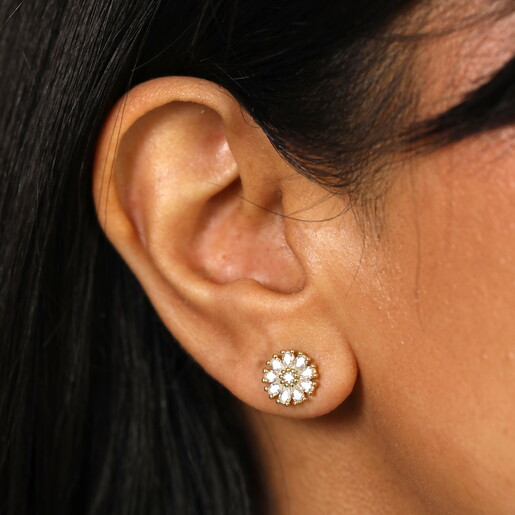 Crystal Flower Burst Earrings