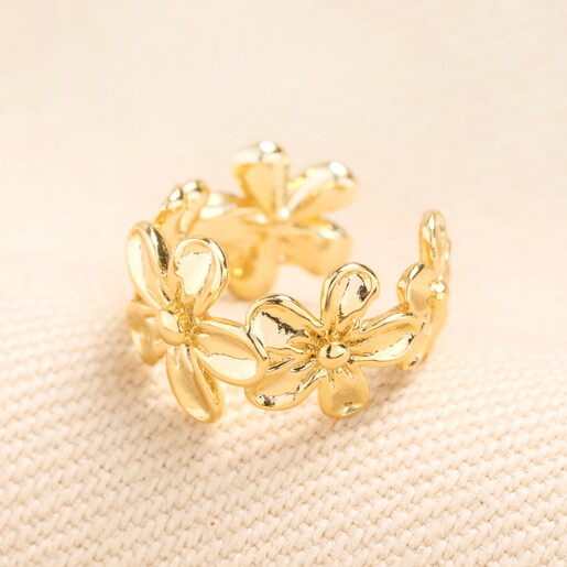 floral inspired ear cuff in gold