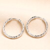 Stainless Steel Hammered Hoop Earrings in Silver
