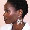 Stainless Steel Starfish Drop Earrings in Silver