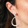 Teardrop Hammered Drop Earrings in Silver