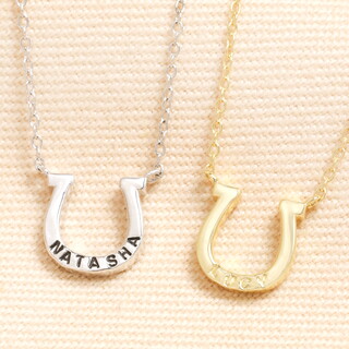 Personalised Stainless Steel Horseshoe Necklace