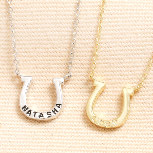Personalised Stainless Steel Horseshoe Necklace