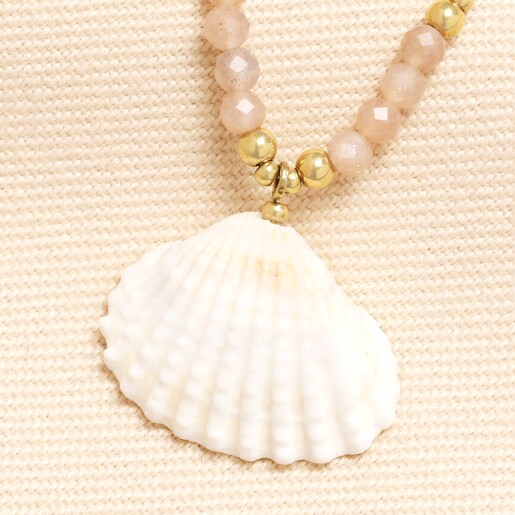close up of shell pendant