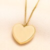 Stainless Steel Heart Pendant Long Chain Necklace in Gold