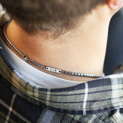 Men's Personalised Stainless Steel Chunky Curb Chain Necklace