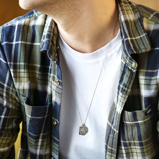 stainless steel long chain necklace in silver