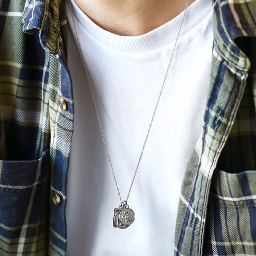 waterproof and durable chain necklace with trio of charms