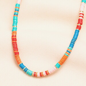 Multicolour Disc Beaded Bracelet in Gold