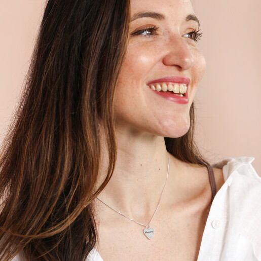 Sterling Silver 'Mumma' Heart Pendant Necklace