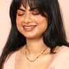 Semi Precious Blush and Mauve Beaded Necklace in Gold