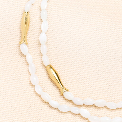 close up of fish bead accents