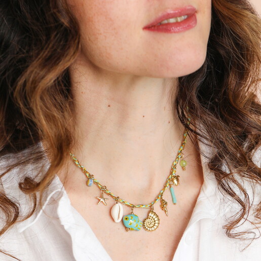 stainless-steel-green-blue-sea-charm-necklace-gold