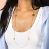 Pebble details on Stainless Steel Hammered Pebble Long Chain Necklace in Gold