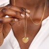 Stainless Steel Heart Pendant Long Chain Necklace in Gold