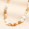 stainless steel semi precious neutral beaded gold