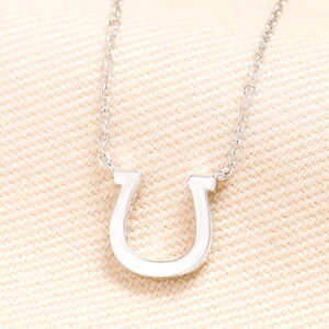 Sterling Silver Horseshoe Charm Necklace