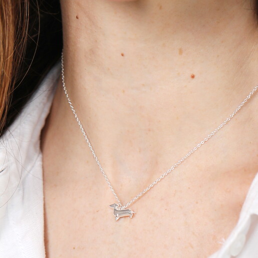 Sterling Silver Sausage Dog Necklace