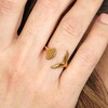Stainless Steel Shell & Tail Adjustable Ring in Gold