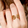Stainless Steel Swirl Adjustable Ring in Gold