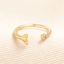 Stainless Steel Tail Fin Wraparound Toe Ring in Gold