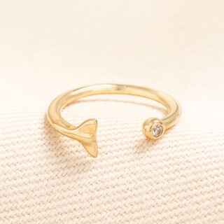 Stainless Steel Tail Fin Wraparound Toe Ring in Gold