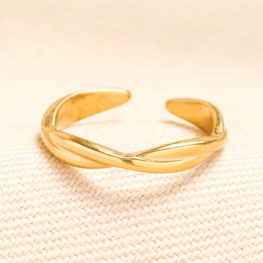 twist detail ring in gold