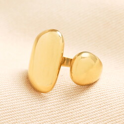 Stainless Steel Chunky Pebble Wrap Ring in Gold