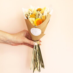 Golden Sundaze Dried Flower Posy