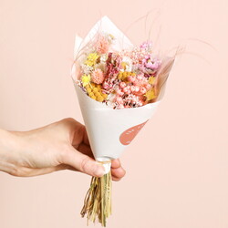 Honey Bloom Dried Flower Posy & Vase