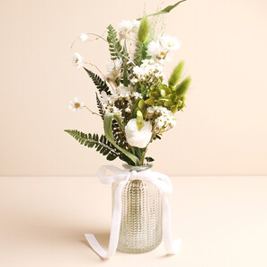 Pistachio Dried Flower Posy & Vase