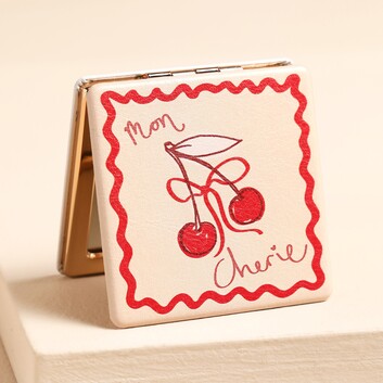 Mon Cherie Chery Print Compact Mirror