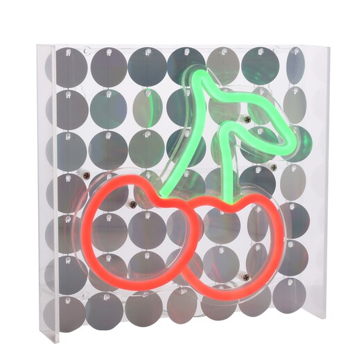 Neon Illuminating Cherries Sign in Red and Green