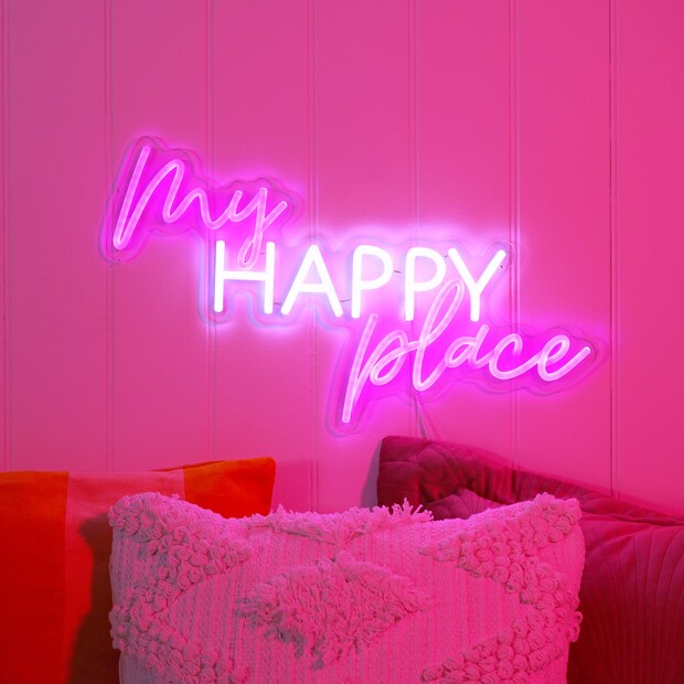 Signography My Happy Place Neon USB Wall Sign