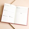 Open 2027 diary showing weekly schedule layout and notes section