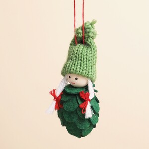 Felt Christmas Tree Girl Hanging Decoration