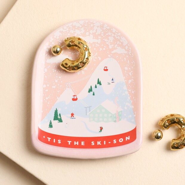 Ceramic 'Tis the Ski-son Trinket Dish