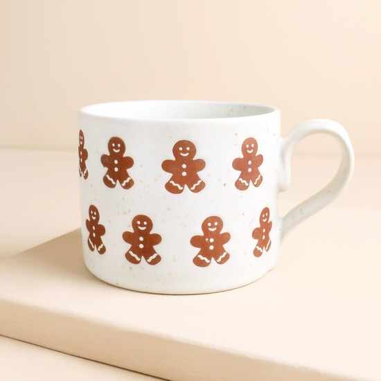 Ceramic Contrast White Gingerbread Mug