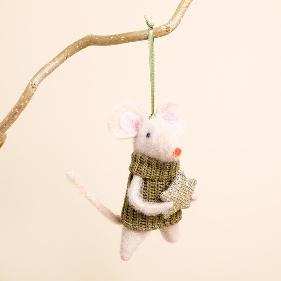Felt Star Mouse Hanging Decoration