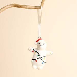 Ceramic Christmas Bear Hanging Decoration