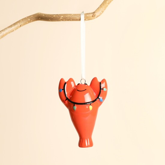 Ceramic Christmas Lobster Hanging Decoration