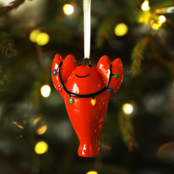 Ceramic Christmas Lobster Hanging Decoration