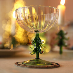 Green Christmas Tree Cocktail Glass