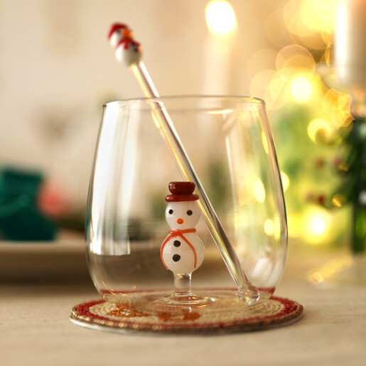 festive glass and stirrer made of glass
