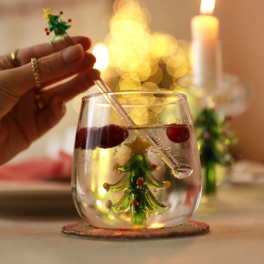 lifestyle shot of glass drink stirrer